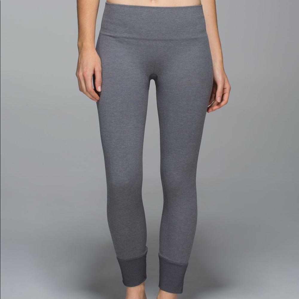 lululemon athletica Charcoal Ribbed Cuff High-Rise Leggings